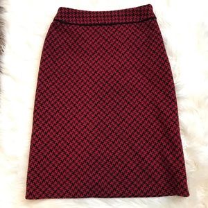 Ann Taylor LOFT Petites red and black wool skirt